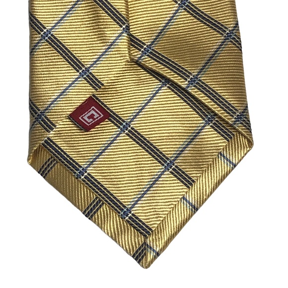 Chaps Yellow and Blues Plaid Silk Tie - Picture 8 of 15